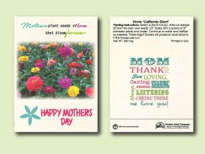 #W3004-1 Imprinted Zinnia 'California Giant' Standard Size Seed Packet
