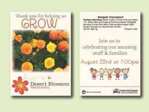 #W3012-1 Imprinted Marigold 'Crackerjack' Standard Size Seed Packet
