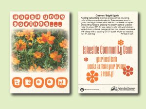 #W3015-1 Imprinted Cosmos 'Bright Lights' Standard Size Seed Packet