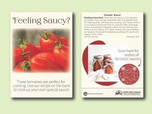 #W3082-1 Imprinted Tomato 'Roma' Standard Size Seed Packet