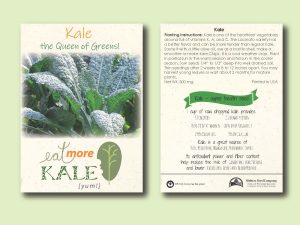 #W3094-1 Imprinted Kale 'Lacinato' Standard Size Seed Packet