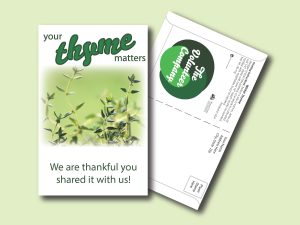 #W3P20-1 Imprinted Winter Thyme Herb Postcard Size Seed Packet