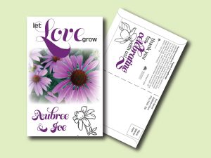 #W3P28-1 Imprinted Purple Coneflower Postcard Size Seed Packet