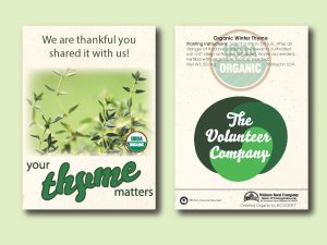 #W8A20-1 Imprinted Organic Winter Thyme Herb Standard Size Seed Packet