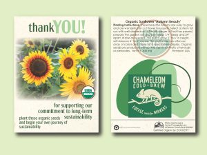 #W8A51-1 imprinted Organic Sunflower 'Autumn Beauty' Standard Size Seed Packet