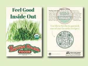 #W8A65-1 Imprinted Organic Chives Herb Standard Size Seed Packet