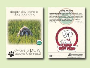 #W8A78-1 Imprinted Organic Dog Grass 'Barley' Standard Size Seed Packet