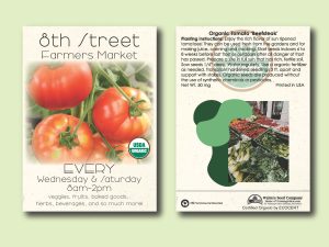 #W8B43-1 Imprinted Organic Tomato 'Beefsteak' Standard Size Seed Packet