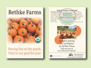 #W8B45-1 Imprinted Organic Pumpkin 'Sugar Pie' Standard Size Seed Packet